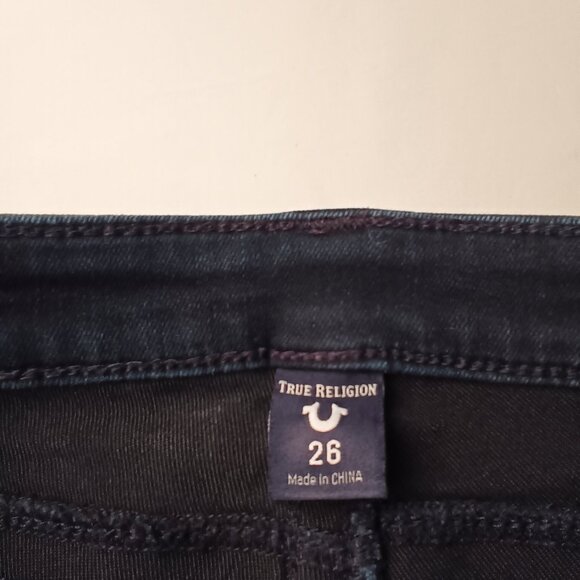True Religion Jeans Size 26/2 Casey Low Rise Super Skinny Dark Wash - Picture 5 of 10